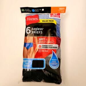 Hanes Tagless six pack briefs sealed in package underwear men size small
